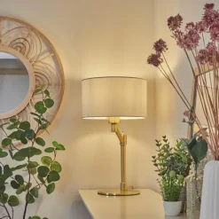 Lampes En Tissu-hofstein Lampe de table Manhenha Laiton, 1 lumière