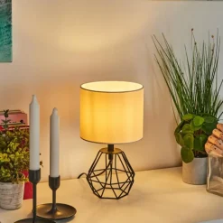 Lampes En Tissu-hofstein Lampe de table Marang Noir, 1 lumière