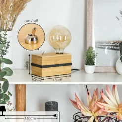 Luminaires Scandinaves-hofstein Lampe de table Noulens Écru, Noir, 1 lumière