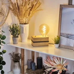 Luminaires Scandinaves-hofstein Lampe de table Noulens Écru, Noir, 1 lumière