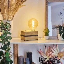 Luminaires Scandinaves-hofstein Lampe de table Noulens Écru, Noir, 1 lumière