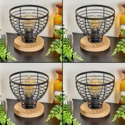 Style Boho-Chic-hofstein Lampe de table Omba Écru, Noir, 1 lumière