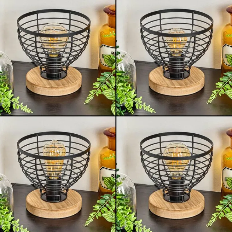 Style Boho-Chic-hofstein Lampe de table Omba Écru, Noir, 1 lumière