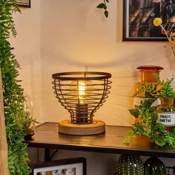 Style Boho-Chic-hofstein Lampe de table Omba Écru, Noir, 1 lumière