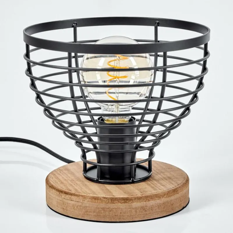 Style Boho-Chic-hofstein Lampe de table Omba Écru, Noir, 1 lumière