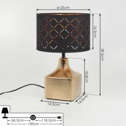 Lampes En Tissu-hofstein Lampe de table Osorno Or, 1 lumière