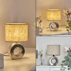 Lampes En Tissu-hofstein Lampe de table Pagade Argenté, 1 lumière