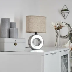 Lampes En Tissu-hofstein Lampe de table Pagade Argenté, 1 lumière