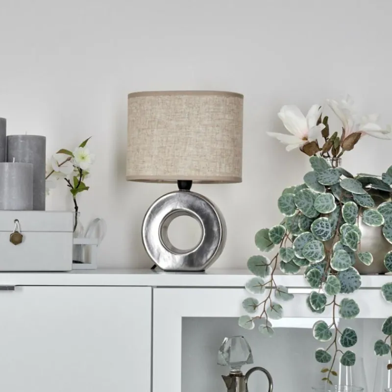 Lampes En Tissu-hofstein Lampe de table Pagade Argenté, 1 lumière