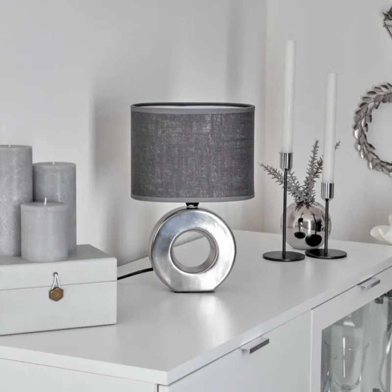 Lampes En Tissu-hofstein Lampe de table Pagade Argenté, 1 lumière