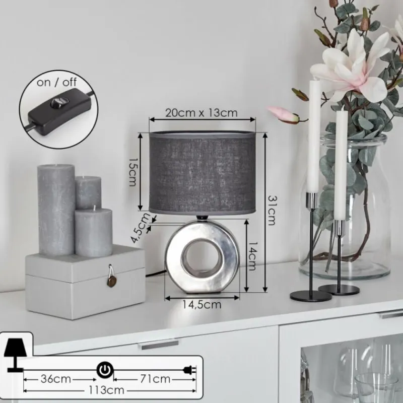 Lampes En Tissu-hofstein Lampe de table Pagade Argenté, 1 lumière