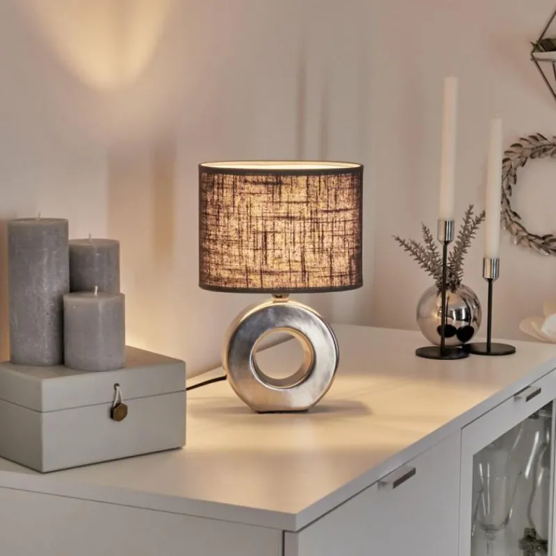 Lampes En Tissu-hofstein Lampe de table Pagade Argenté, 1 lumière