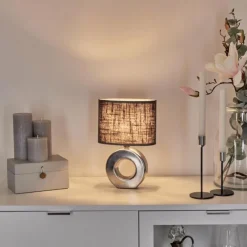 Lampes En Tissu-hofstein Lampe de table Pagade Argenté, 1 lumière