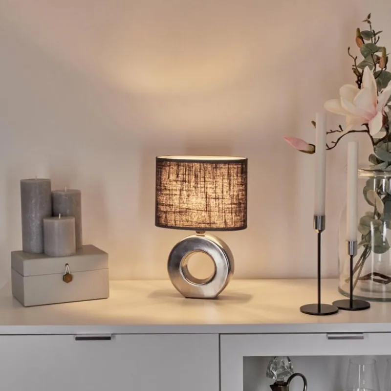 Lampes En Tissu-hofstein Lampe de table Pagade Argenté, 1 lumière