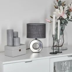 Lampes En Tissu-hofstein Lampe de table Pagade Argenté, 1 lumière