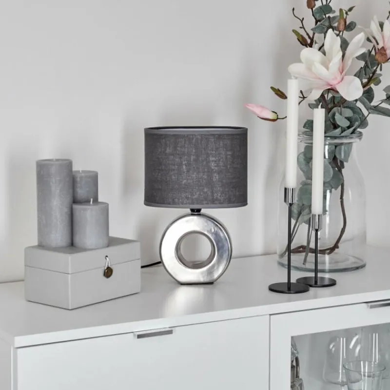 Lampes En Tissu-hofstein Lampe de table Pagade Argenté, 1 lumière