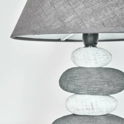 Lampes En Tissu-hofstein Lampe de table Palmela Gris, Blanc, 1 lumière