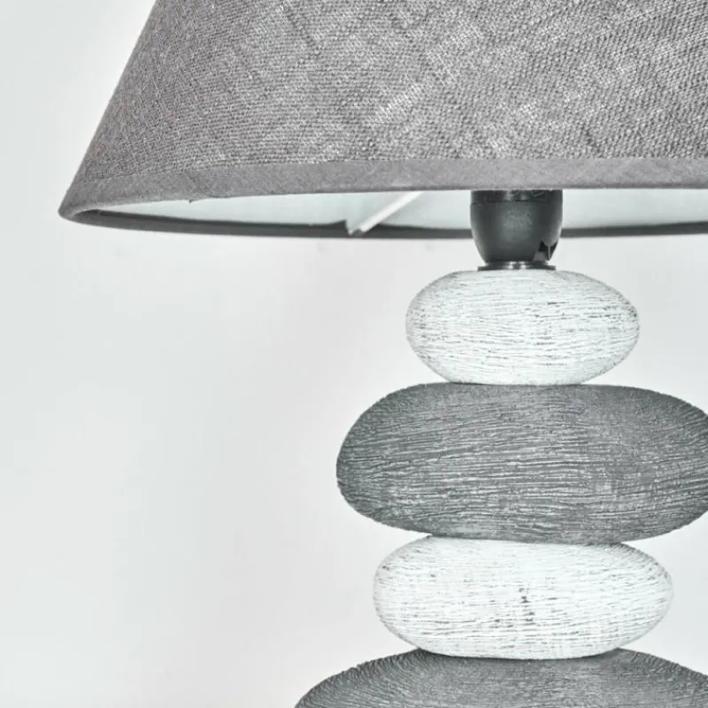 Lampes En Tissu-hofstein Lampe de table Palmela Gris, Blanc, 1 lumière