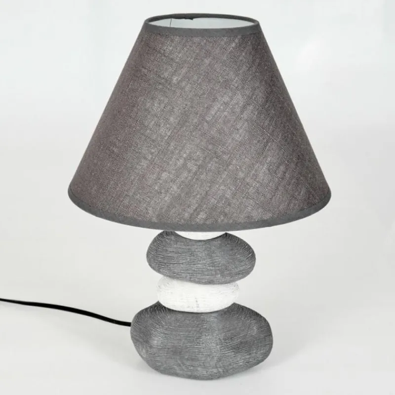 Lampes En Tissu-hofstein Lampe de table Palmela Gris, Blanc, 1 lumière