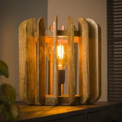 Lampes En Bois-hofstein Lampe de table Pirmil Écru, 1 lumière