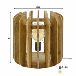 Lampes En Bois-hofstein Lampe de table Pirmil Écru, 1 lumière