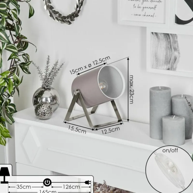 Lampes En Tissu-hofstein Lampe de table Puelches Nickel mat, 1 lumière