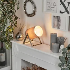 Lampes En Tissu-hofstein Lampe de table Puelches Nickel mat, 1 lumière