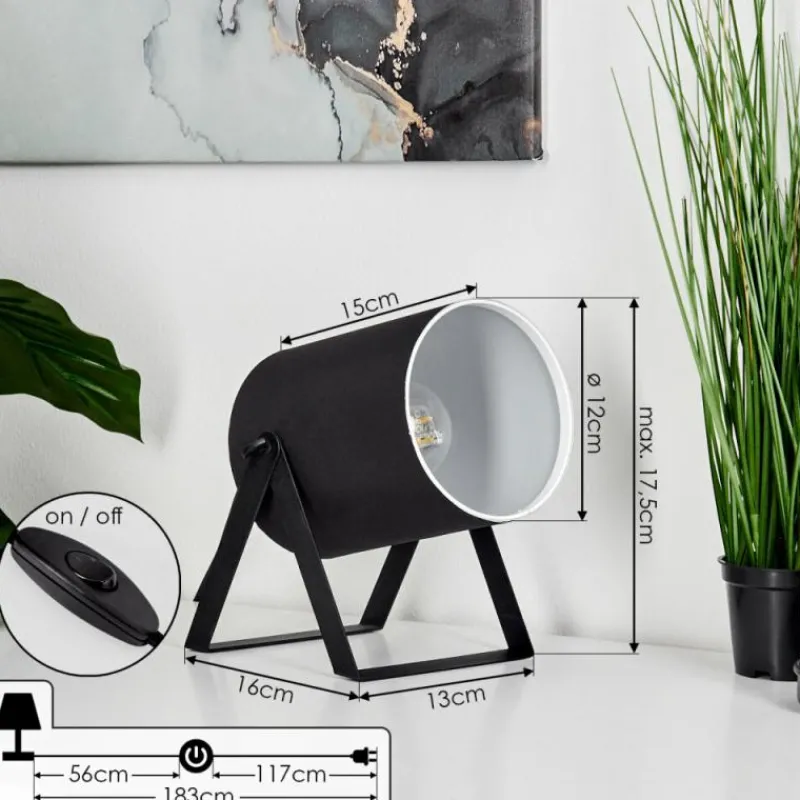 Lampes En Tissu-hofstein Lampe de table Puelches Noir, 1 lumière