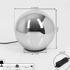 Suspension Verre Fumé-hofstein Lampe de table Recoutas Noir, 1 lumière