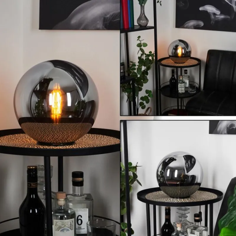 Suspension Verre Fumé-hofstein Lampe de table Recoutas Noir, 1 lumière