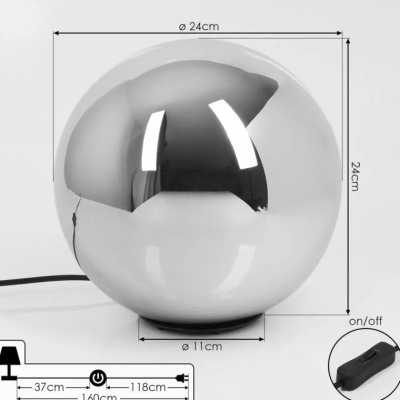 Suspension Verre Fumé-hofstein Lampe de table Recoutas Noir, 1 lumière