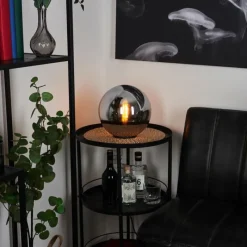 Suspension Verre Fumé-hofstein Lampe de table Recoutas Noir, 1 lumière