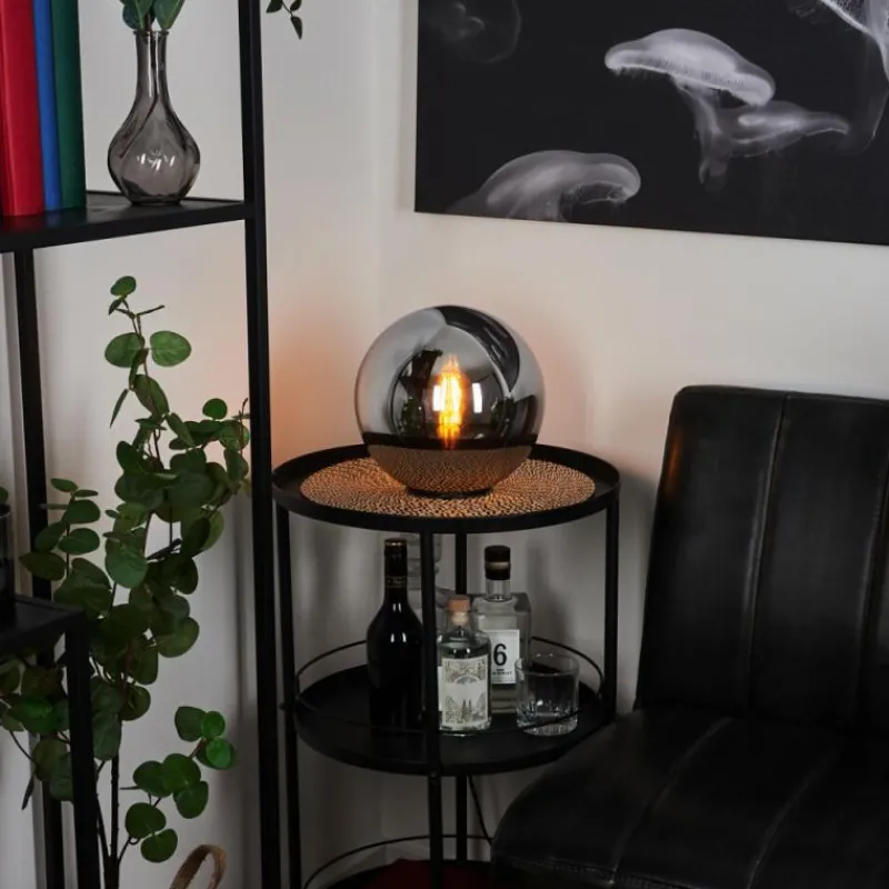 Suspension Verre Fumé-hofstein Lampe de table Recoutas Noir, 1 lumière