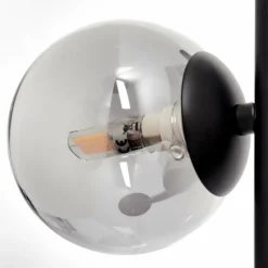 Suspension Verre Fumé-hofstein Lampe de table Remaisnil Noir, 2 lumières