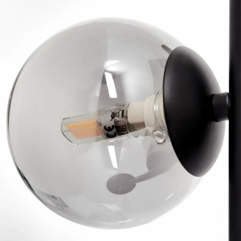 Suspension Verre Fumé-hofstein Lampe de table Remaisnil Noir, 2 lumières