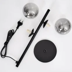 Suspension Verre Fumé-hofstein Lampe de table Remaisnil Noir, 2 lumières