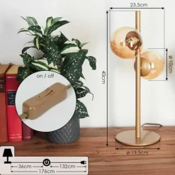 hofstein Lampe de table Remaisnil Laiton, 2 lumières