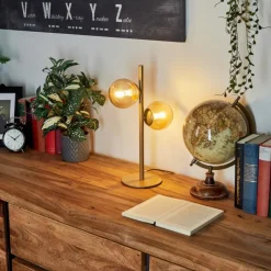 hofstein Lampe de table Remaisnil Laiton, 2 lumières