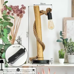 Luminaires Scandinaves-hofstein Lampe de table Riekje Écru, Noir, 1 lumière