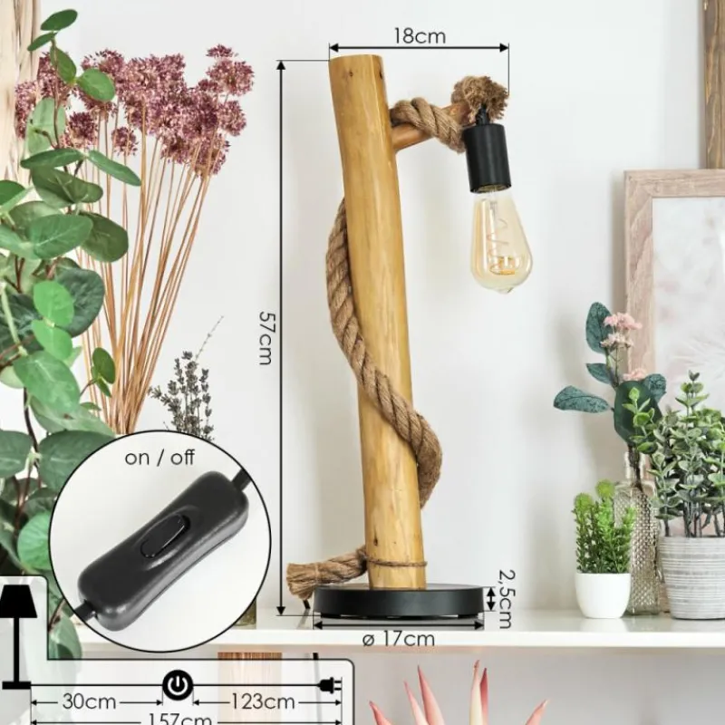 Luminaires Scandinaves-hofstein Lampe de table Riekje Écru, Noir, 1 lumière