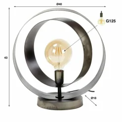 hofstein Lampe de table Rotar Argent Oxydé, 1 lumière* Lampes À Poser