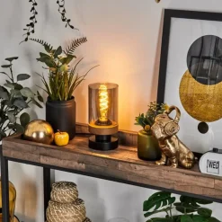 Suspension Verre Fumé-hofstein Lampe de table Roxa Écru, Noir, 1 lumière