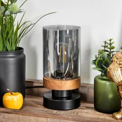 Suspension Verre Fumé-hofstein Lampe de table Roxa Écru, Noir, 1 lumière