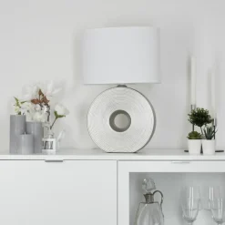 Lampes En Tissu-hofstein Lampe de table Saija Argenté, 1 lumière