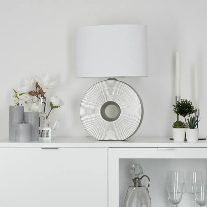 Lampes En Tissu-hofstein Lampe de table Saija Argenté, 1 lumière