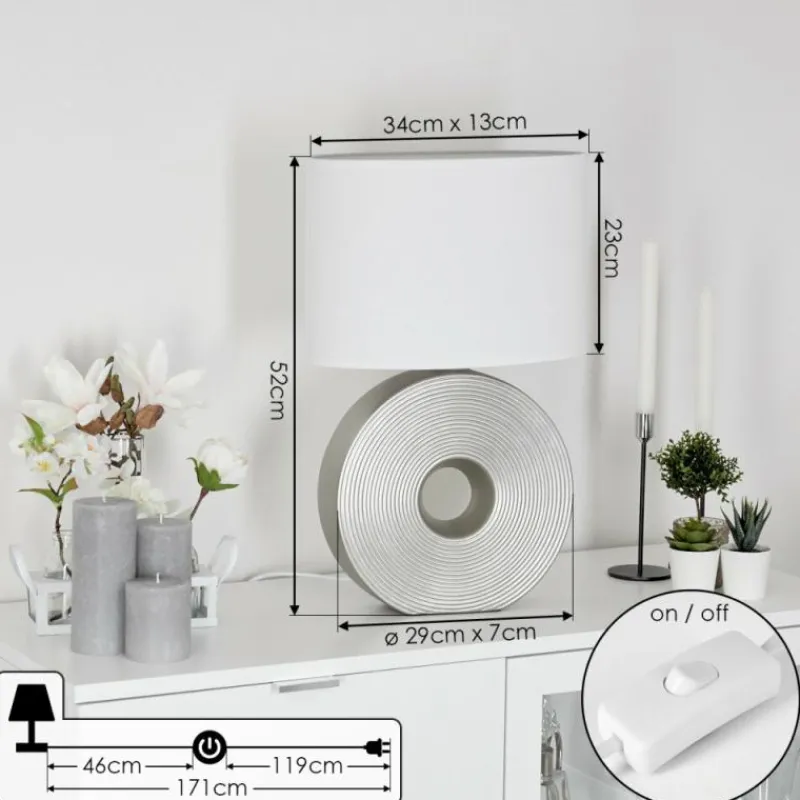 Lampes En Tissu-hofstein Lampe de table Saija Argenté, 1 lumière