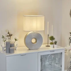 Lampes En Tissu-hofstein Lampe de table Saija Argenté, 1 lumière