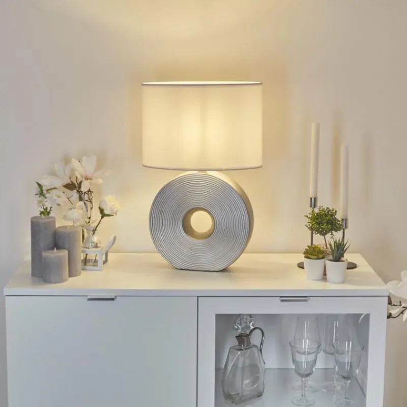 Lampes En Tissu-hofstein Lampe de table Saija Argenté, 1 lumière