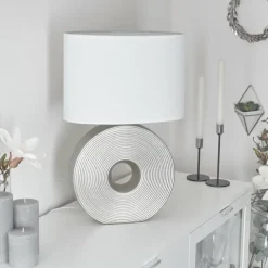 Lampes En Tissu-hofstein Lampe de table Saija Argenté, 1 lumière