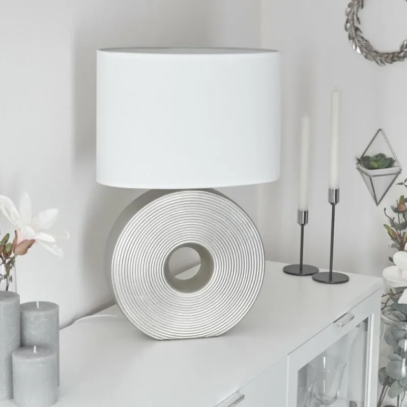 Lampes En Tissu-hofstein Lampe de table Saija Argenté, 1 lumière